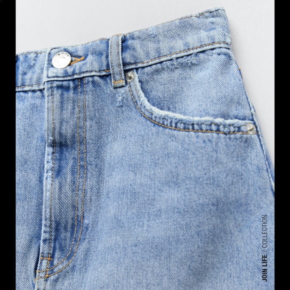 ZARA DENIM MINI SKIRT - Picture 6 of 12